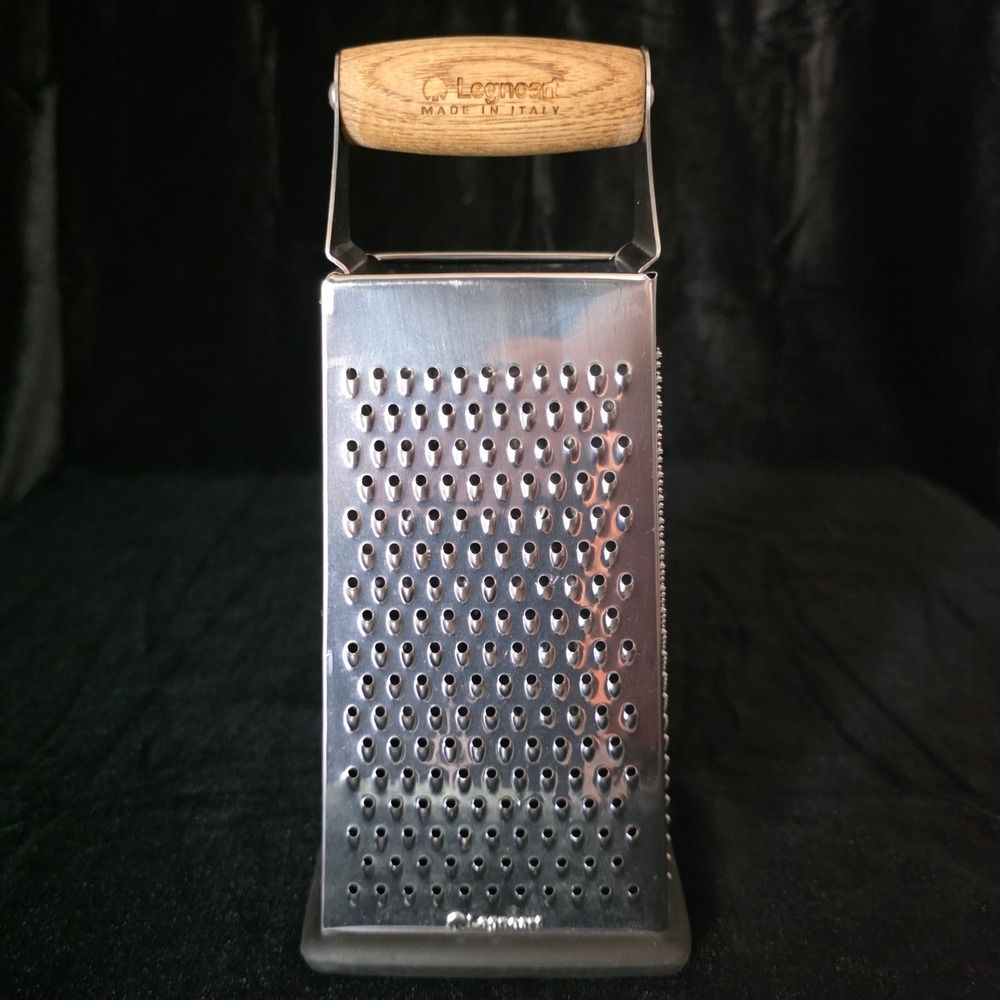 Legnoart Italy Stainless Steel 4-Sided Box Grater with Wood Handle